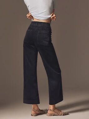 Maeve / Anthro Collette Corduroy Wide-Leg Pants in Navy